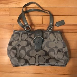 Gray Coach shoulder bag